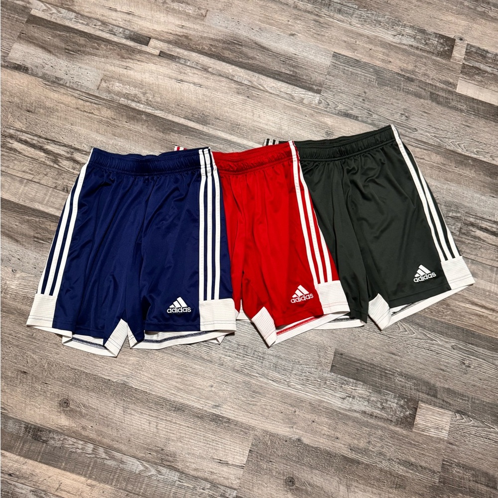 Adidas Athletic Shorts Trio - Blue, Red, Green